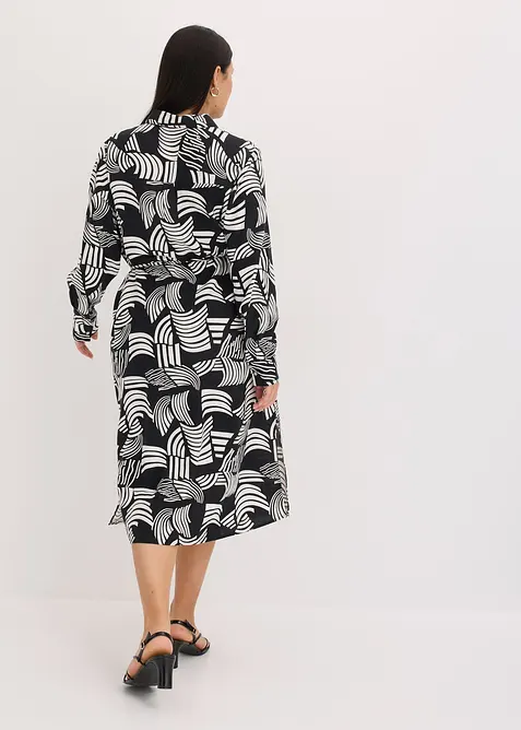 Skjortekjole i lett linmiks, bonprix