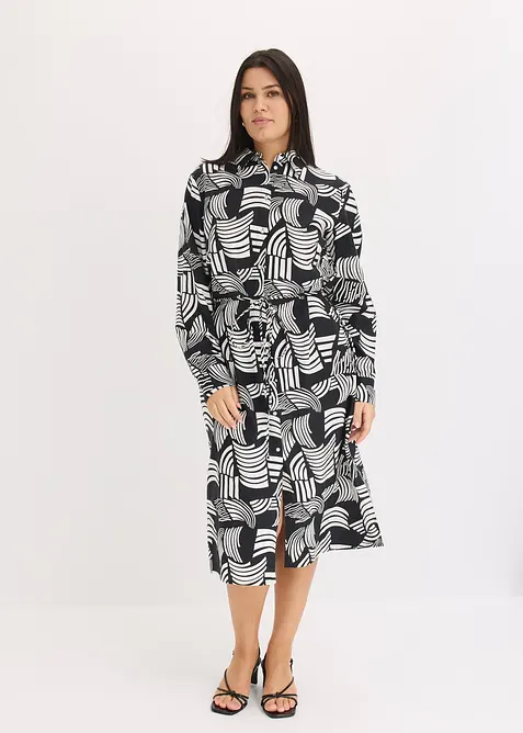 Skjortekjole i lett linmiks, bonprix