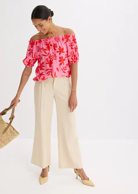 Singoallabluse i lett viskosemiks med trykt mønster, bonprix