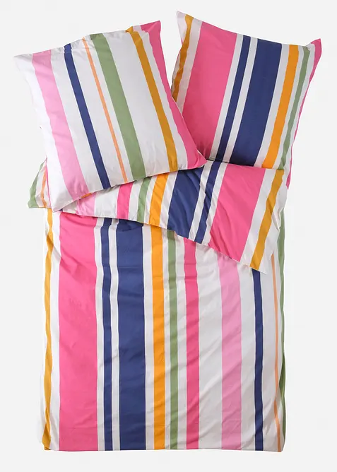 Sengesett i percale med stripemønster, bonprix