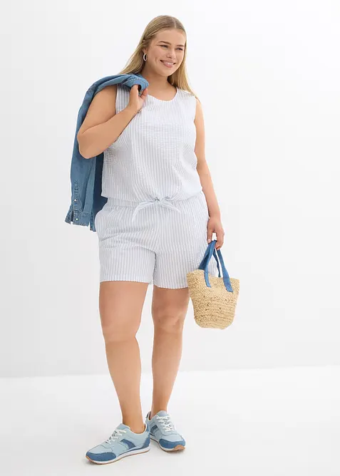 Pull on-shorts i 100% bomull med stripemønster, bonprix