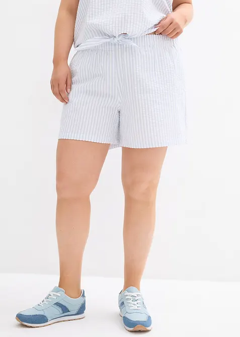 Pull on-shorts i 100% bomull med stripemønster, bonprix