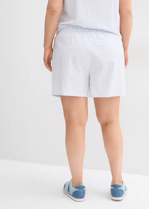 Pull on-shorts i 100% bomull med stripemønster, bonprix