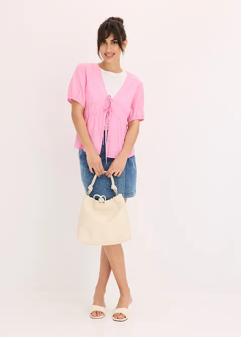 Bluse med sløyfer, bonprix