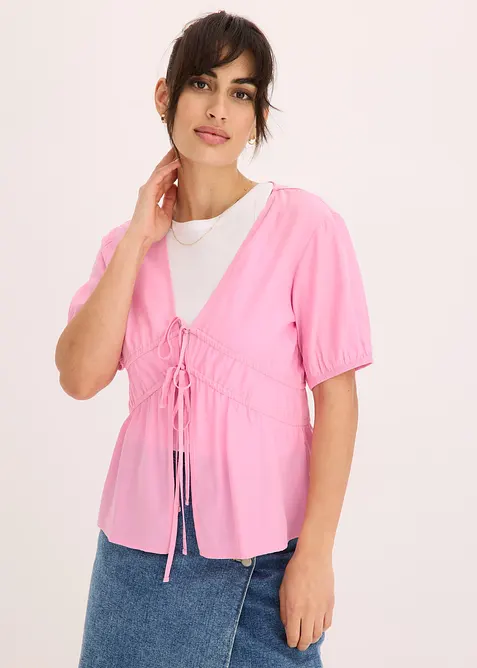 Bluse med sløyfer, bonprix