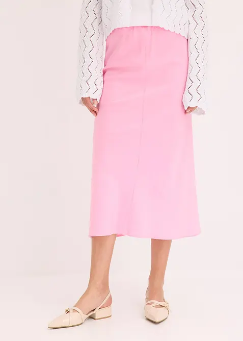 Midiskjørt i sateng, bonprix