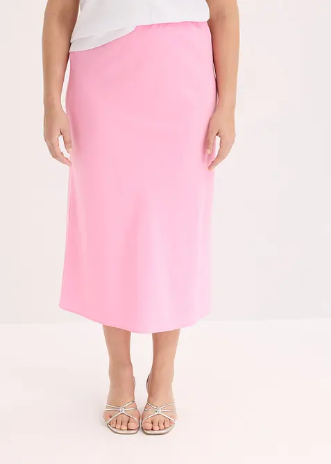 Midiskjørt i sateng, bonprix