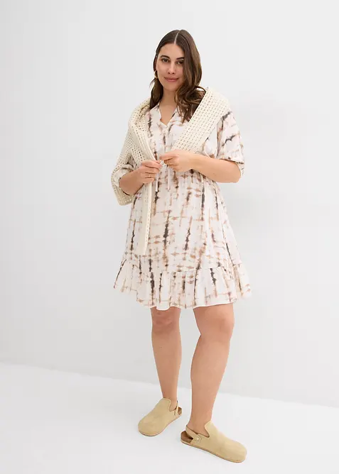 Kort kjole i lett viskose, bonprix