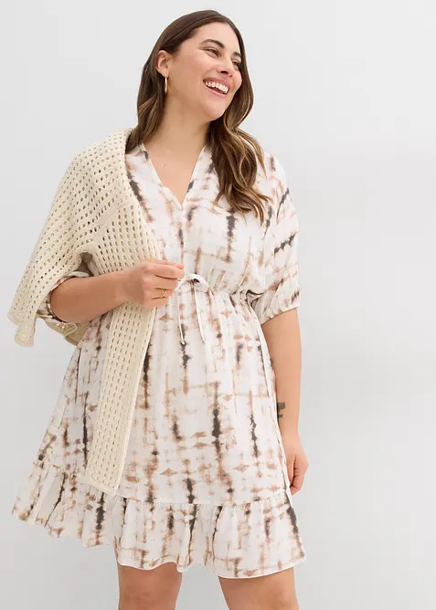 Kort kjole i lett viskose, bonprix