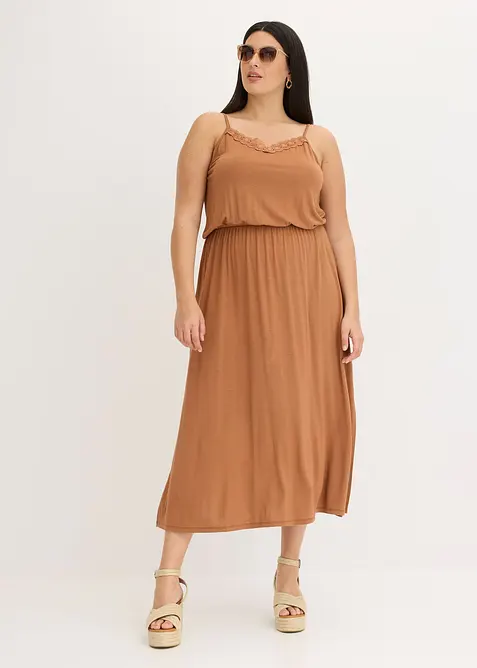 Jerseykjole med blonder, bonprix