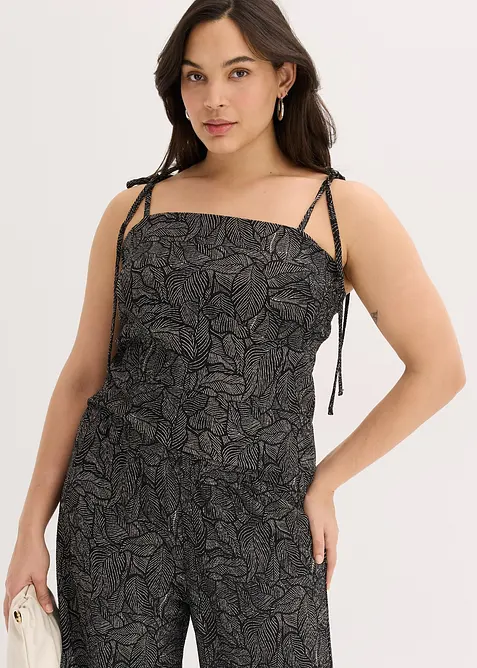 Topp i kreppet jersey, bonprix