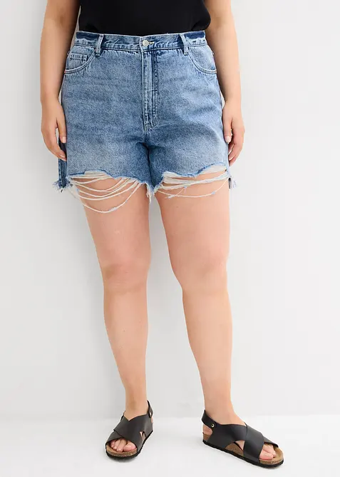Jeansshorts High Waist, Low Stretch, bonprix