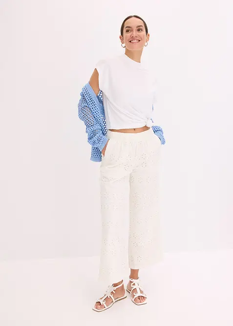 Culotte med hullbroderi, bonprix