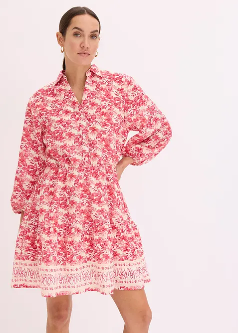 Kjole i lin-look, bonprix