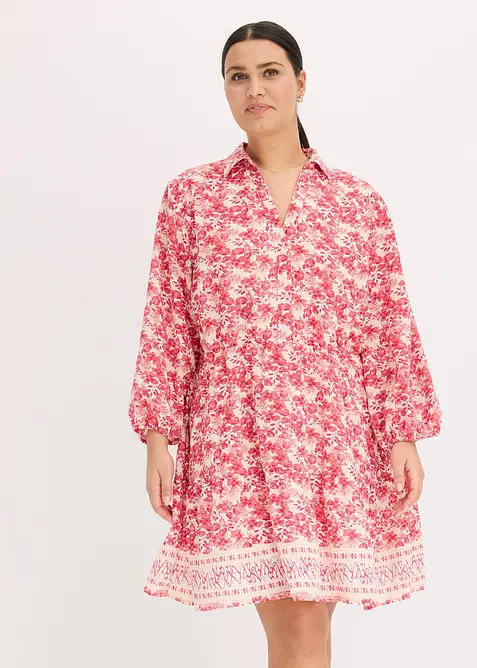 Kjole i lin-look, bonprix