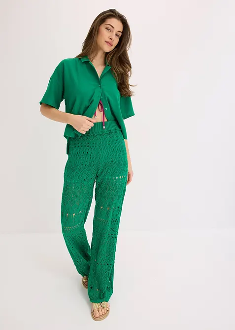 Pull on-bukse med strikket hullm&oslash;nster, bonprix