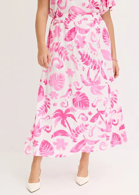 Maxiskjørt i strukturert viskose, bonprix