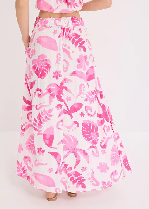 Maxiskjørt i strukturert viskose, bonprix