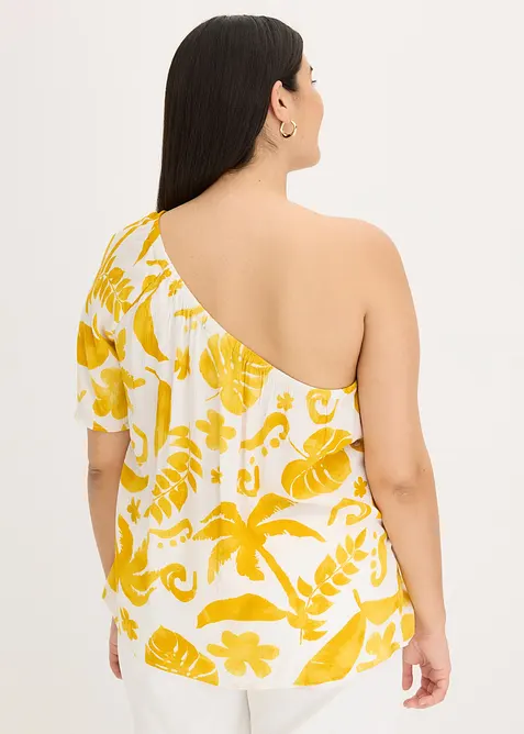 One shoulder-bluse i strukturert viskose, bonprix