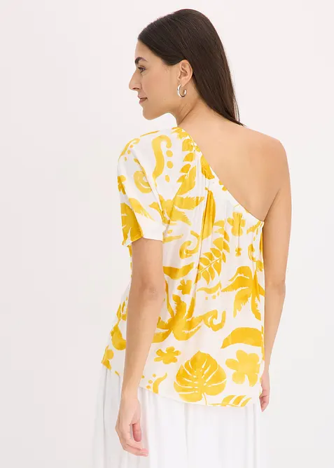One shoulder-bluse i strukturert viskose, bonprix