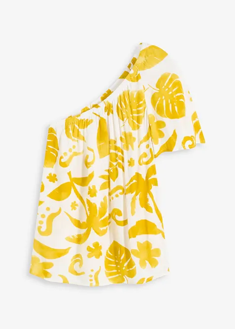 One shoulder-bluse i strukturert viskose, bonprix