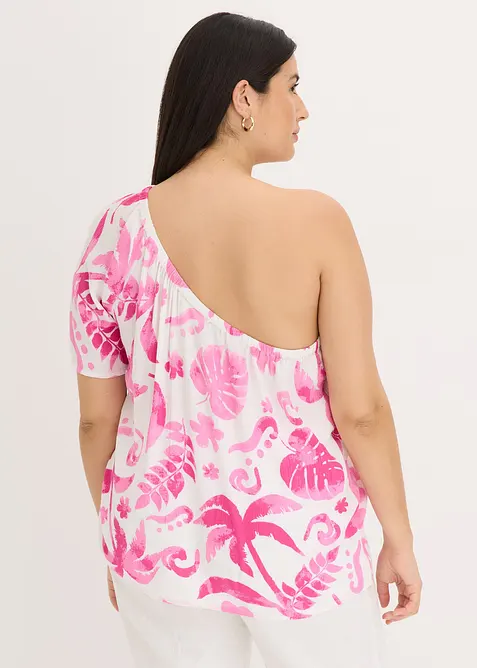 One shoulder-bluse i strukturert viskose, bonprix