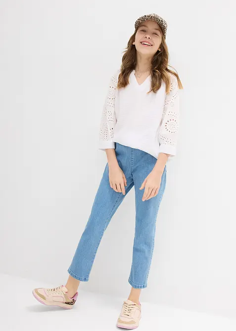 Pull on-bukse i 7/8-lengde Mid Waist, bonprix