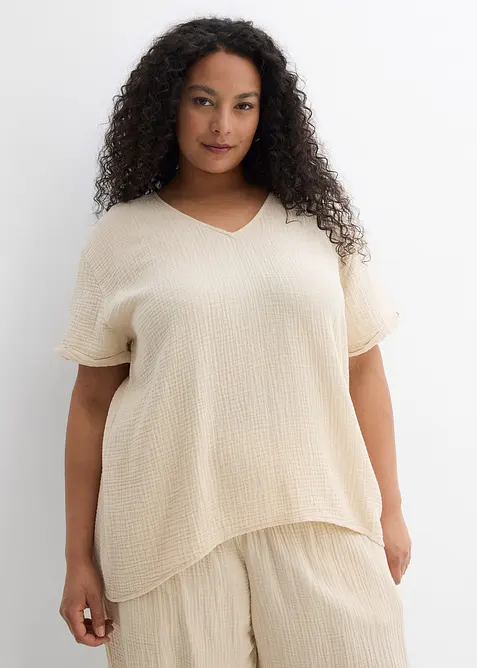 Trikottunika i myk musselin, bonprix