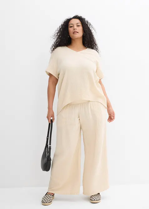 Trikottunika i myk musselin, bonprix