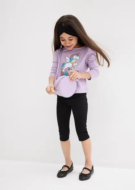 Caprileggings i økologisk bomull med elastan (2-pack), bonprix