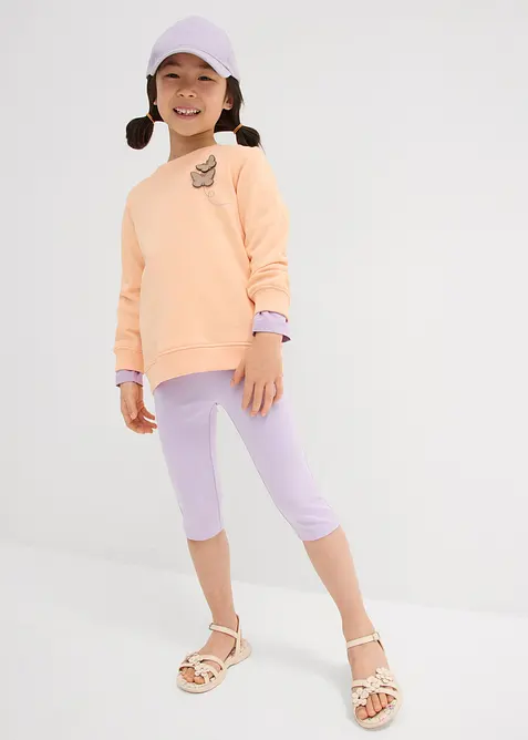 Caprileggings i &oslash;kologisk bomull med elastan (2-pack), bonprix