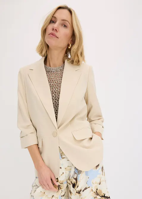 Blazer i viskose og ledig modell med 3/4-lange ermer, bonprix