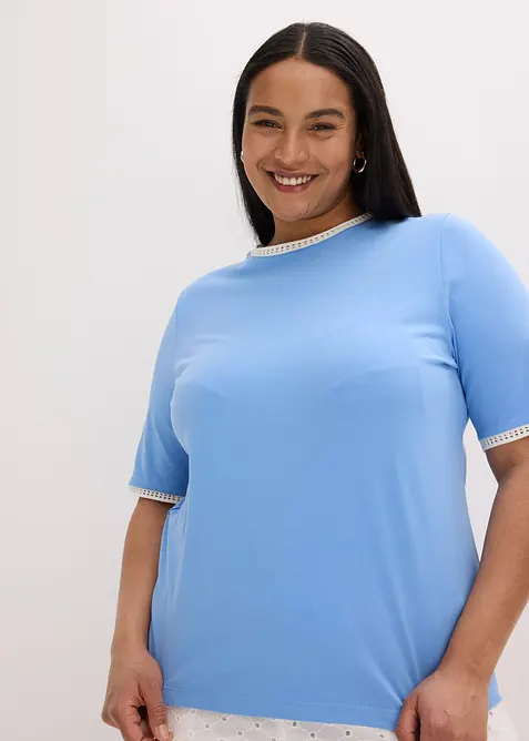 Topp med blondekant, bonprix