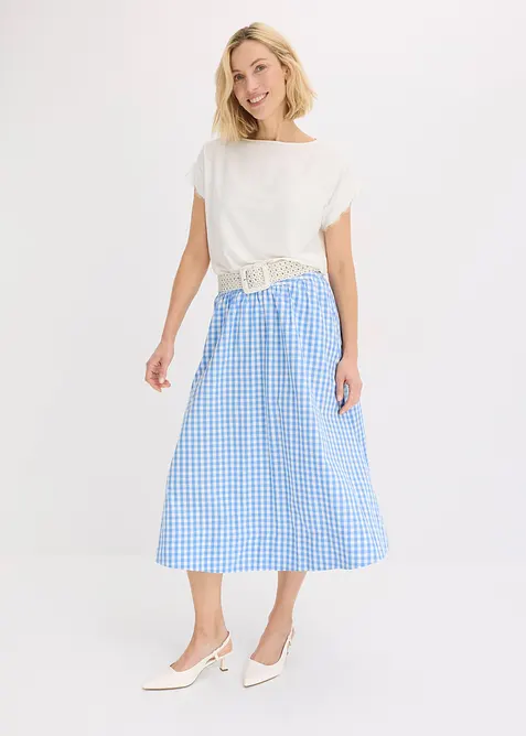 Topp i viskose med blonder, bonprix