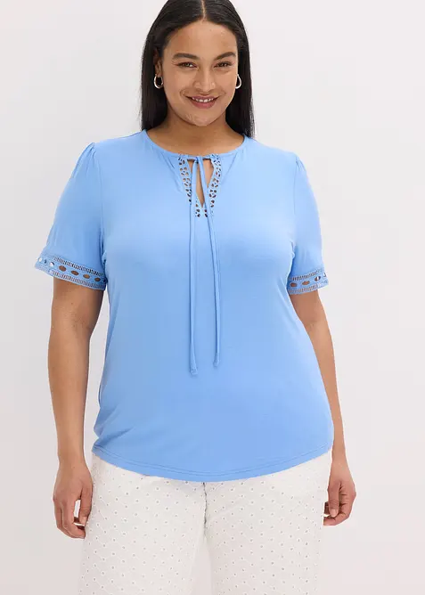 Trikottunika med blondeb&aring;nd, bonprix