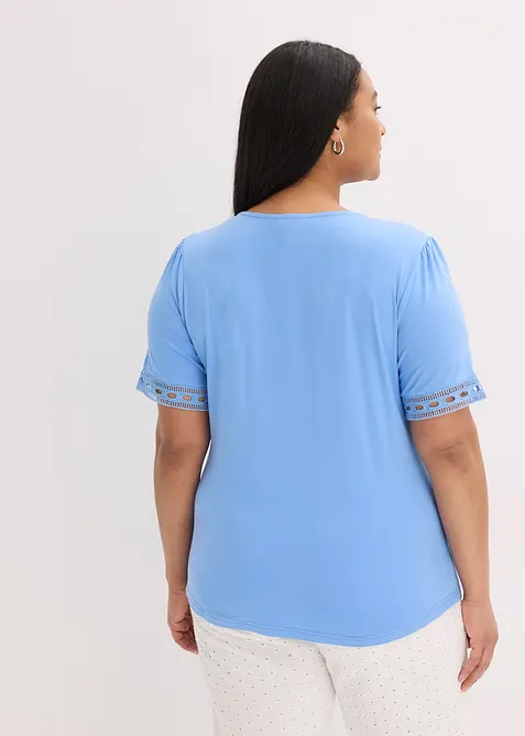 Trikottunika med blondeb&aring;nd, bonprix