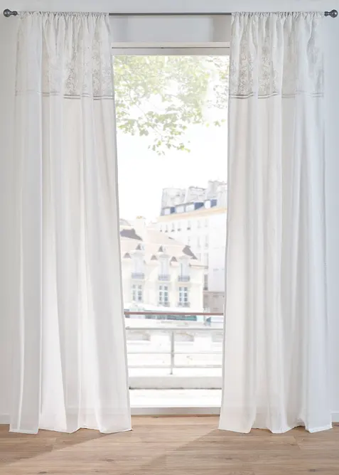 Gardin i økologisk bomull med broderi (1-pack), bonprix