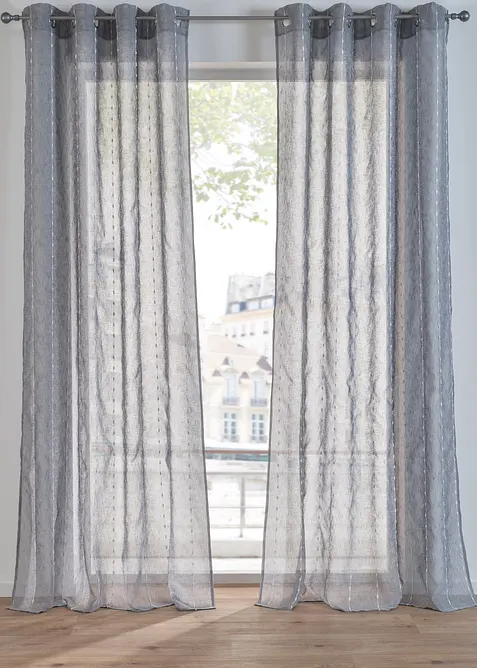 Gardin med vevde striper (1-pack), bonprix