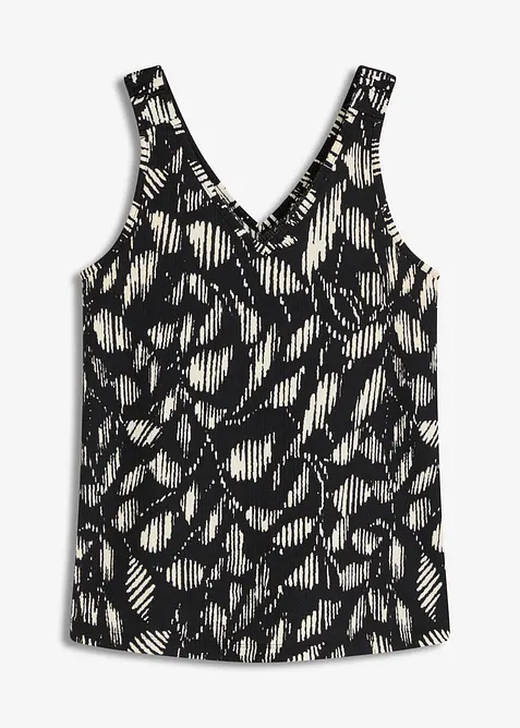 Topp i strukturert jersey med trykt mønster, bonprix