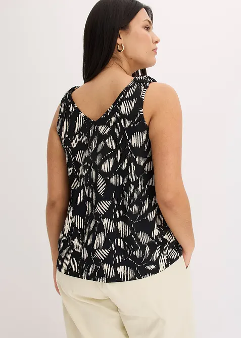 Topp i strukturert jersey med trykt mønster, bonprix