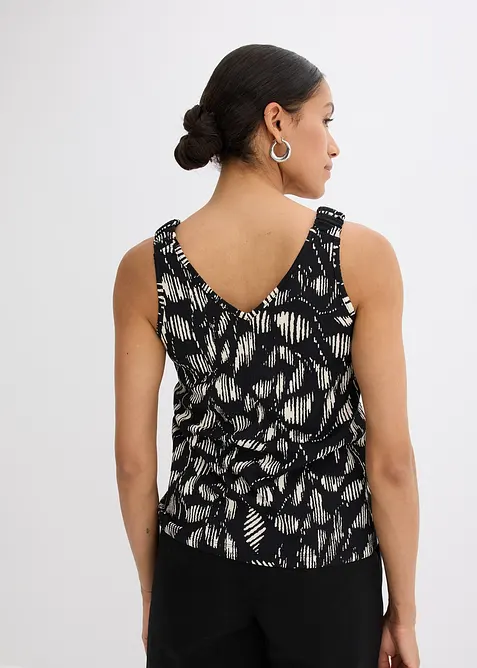 Topp i strukturert jersey med trykt mønster, bonprix