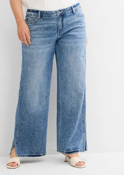 Loose Straight-jeans Mid Waist, Low Stretch, bonprix