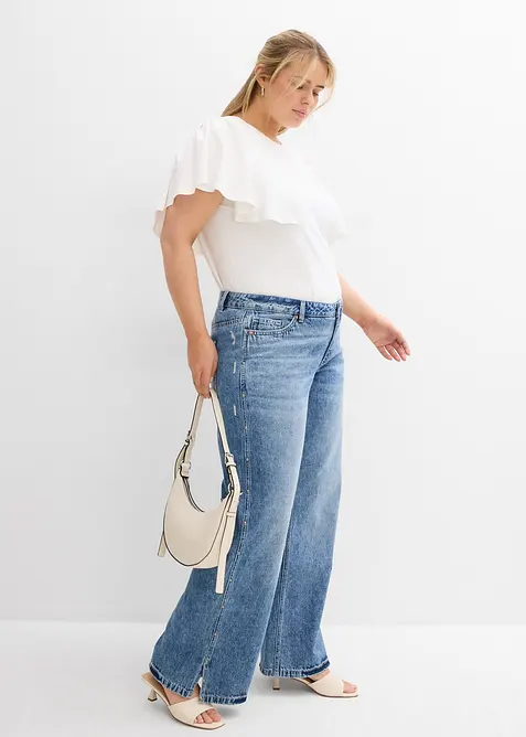 Loose Straight-jeans Mid Waist, Low Stretch, bonprix