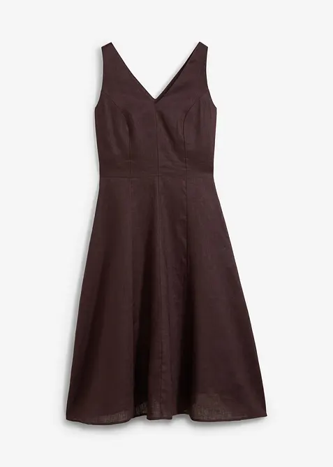 Midikjole i 100% lin, bonprix