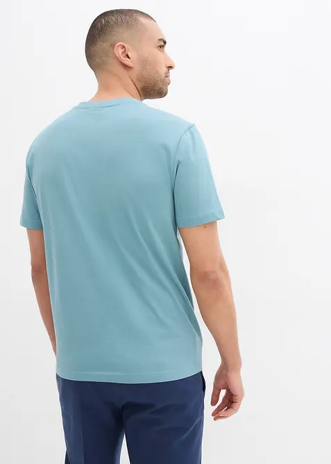 T-skjorte med V-hals (2-pack) i ren økologisk bomull, bonprix