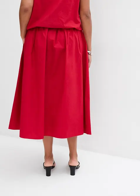 Midiskjørt i ren bomull, bonprix