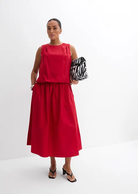 Midiskjørt i ren bomull, bonprix