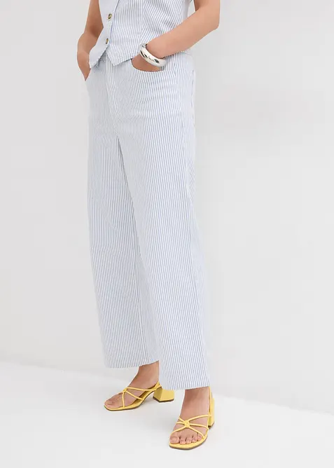 Wide Leg-jeans High Waist, cropped, bonprix