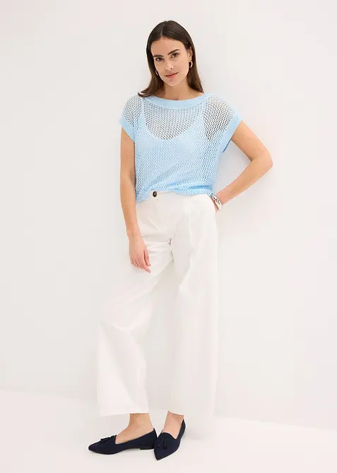 Genser med hullmønster, av båndgarn med glans, bonprix