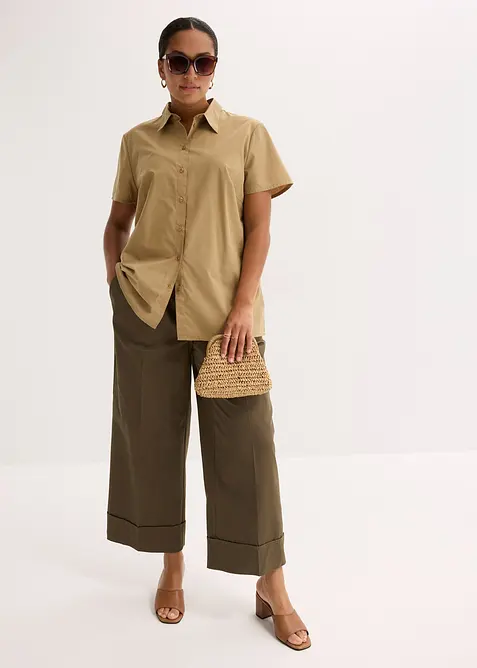 Kortermet bluse i poplin, bonprix